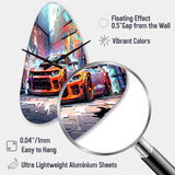 Graffiti Muscle Car III - Asymmetric Metal Wall Clock