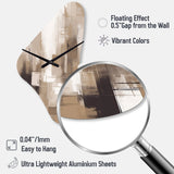 Cubism Beige Synergy - Asymmetric Metal Wall Clock
