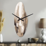 Cubism Beige Synergy - Asymmetric Metal Wall Clock
