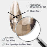 Cubism Beige Synergy - Asymmetric Metal Wall Clock