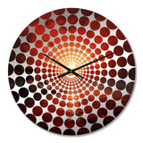 Red Crimson Horizon Harmony - Abstract Metal Wall Clock