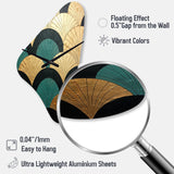 Emerald And Golden Arches - Asymmetric Metal Wall Clock