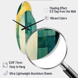 Emerald And Golden Arches I - Asymmetric Metal Wall Clock