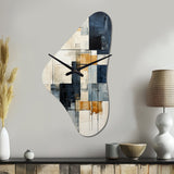 Ivory Illusions Abstract Shapes I - Asymmetric Metal Wall Clock