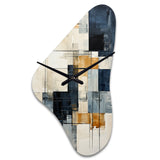 Ivory Illusions Abstract Shapes I - Asymmetric Metal Wall Clock