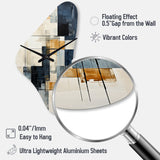 Ivory Illusions Abstract Shapes I - Asymmetric Metal Wall Clock