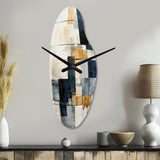 Ivory Illusions Abstract Shapes I - Asymmetric Metal Wall Clock