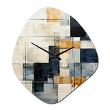Ivory Illusions Abstract Shapes I - Asymmetric Metal Wall Clock