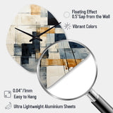 Ivory Illusions Abstract Shapes I - Asymmetric Metal Wall Clock