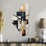 Ivory Illusions Abstract Shapes II - Asymmetric Metal Wall Clock