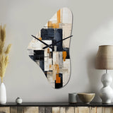 Ivory Illusions Abstract Shapes II - Asymmetric Metal Wall Clock