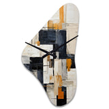 Ivory Illusions Abstract Shapes II - Asymmetric Metal Wall Clock