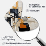 Ivory Illusions Abstract Shapes II - Asymmetric Metal Wall Clock