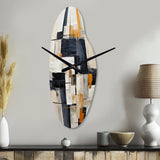 Ivory Illusions Abstract Shapes II - Asymmetric Metal Wall Clock