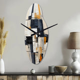 Ivory Illusions Abstract Shapes II - Asymmetric Metal Wall Clock