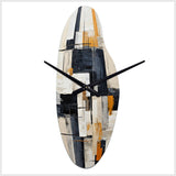 Ivory Illusions Abstract Shapes II - Asymmetric Metal Wall Clock