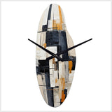 Ivory Illusions Abstract Shapes II - Asymmetric Metal Wall Clock