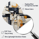 Ivory Illusions Abstract Shapes II - Asymmetric Metal Wall Clock