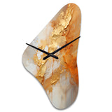 Gold White Champagne Sunrise Spirals I - Asymmetric Metal Wall Clock