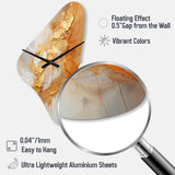 Gold White Champagne Sunrise Spirals I - Asymmetric Metal Wall Clock