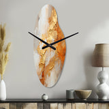 Gold White Champagne Sunrise Spirals I - Asymmetric Metal Wall Clock