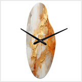 Gold White Champagne Sunrise Spirals I - Asymmetric Metal Wall Clock