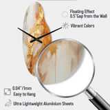 Gold White Champagne Sunrise Spirals I - Asymmetric Metal Wall Clock