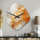 Gold White Champagne Sunrise Spirals I - Asymmetric Metal Wall Clock