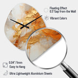 Gold White Champagne Sunrise Spirals I - Asymmetric Metal Wall Clock