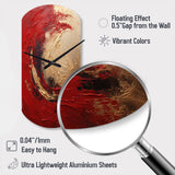Red Gold Fusion Spiral I - Asymmetric Metal Wall Clock