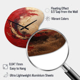 Red Gold Fusion Spiral I - Asymmetric Metal Wall Clock