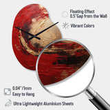 Red Gold Fusion Spiral I - Asymmetric Metal Wall Clock