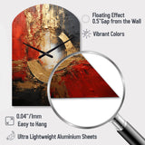 Red Gold Fusion Spiral II - Asymmetric Metal Wall Clock