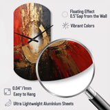 Red Gold Fusion Spiral II - Asymmetric Metal Wall Clock