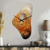 Gold Orange Desert Mirage Spiral - Asymmetric Metal Wall Clock