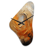 Gold Orange Desert Mirage Spiral - Asymmetric Metal Wall Clock