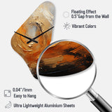 Gold Orange Desert Mirage Spiral - Asymmetric Metal Wall Clock