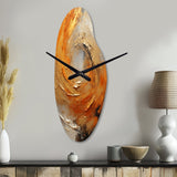 Gold Orange Desert Mirage Spiral - Asymmetric Metal Wall Clock