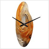 Gold Orange Desert Mirage Spiral - Asymmetric Metal Wall Clock