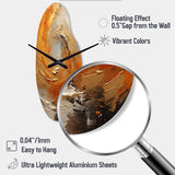 Gold Orange Desert Mirage Spiral - Asymmetric Metal Wall Clock