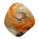 Gold Orange Desert Mirage Spiral - Asymmetric Metal Wall Clock