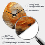 Gold Orange Desert Mirage Spiral - Asymmetric Metal Wall Clock