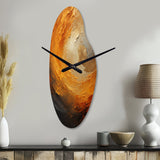 Gold Orange Desert Mirage Spiral I - Asymmetric Metal Wall Clock
