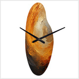 Gold Orange Desert Mirage Spiral I - Asymmetric Metal Wall Clock