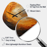 Gold Orange Desert Mirage Spiral I - Asymmetric Metal Wall Clock