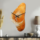 Gold Orange Desert Mirage Spiral II - Asymmetric Metal Wall Clock