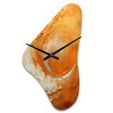 Gold Orange Desert Mirage Spiral II - Asymmetric Metal Wall Clock