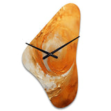 Gold Orange Desert Mirage Spiral II - Asymmetric Metal Wall Clock