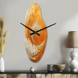 Gold Orange Desert Mirage Spiral II - Asymmetric Metal Wall Clock