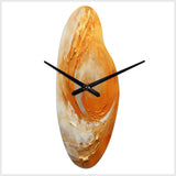Gold Orange Desert Mirage Spiral II - Asymmetric Metal Wall Clock